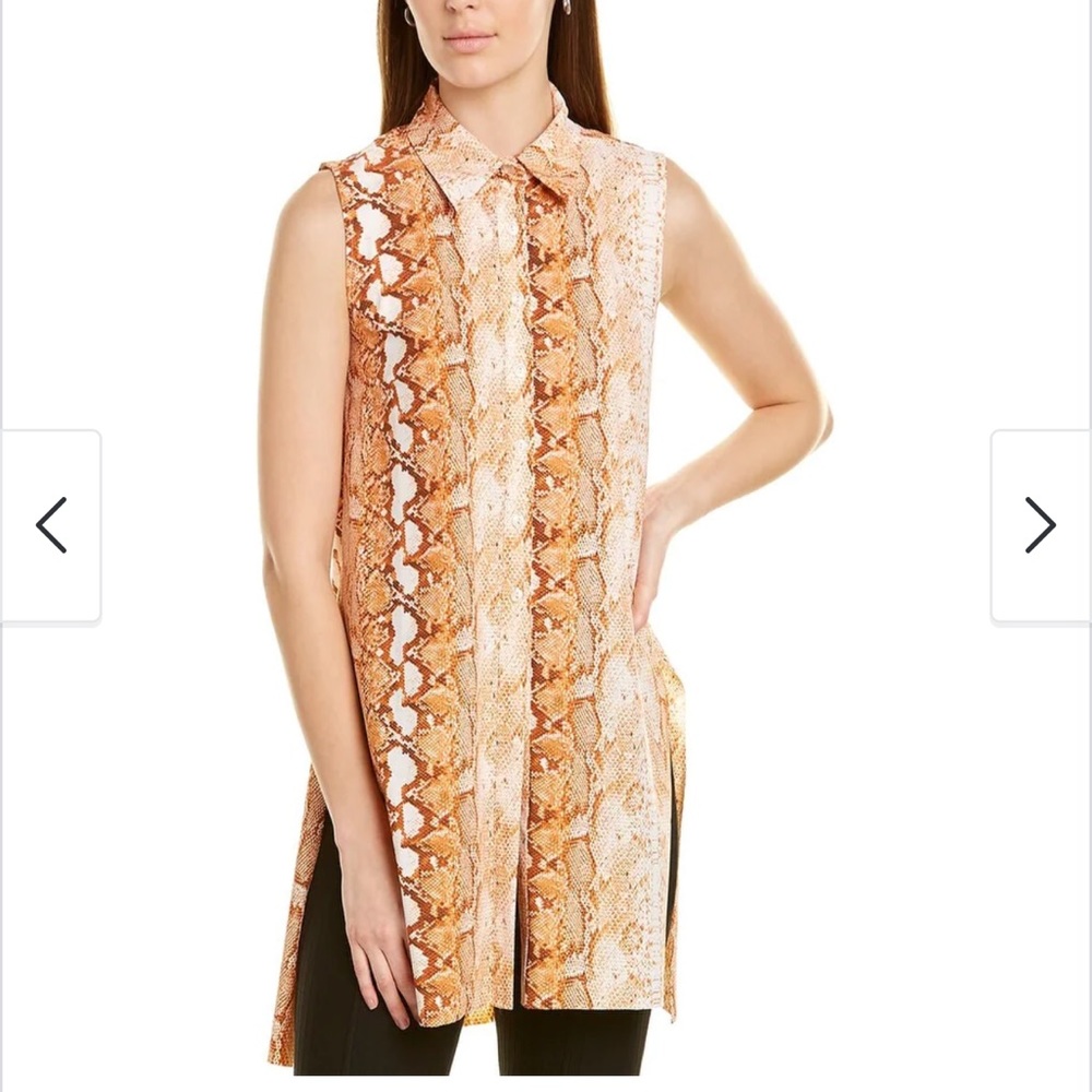 Lysse Snakeskin Print Collard Tank Top, size XS